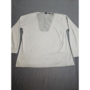 Gap Shirt Womens Large Gray Long Sleeve Quarter Buttons